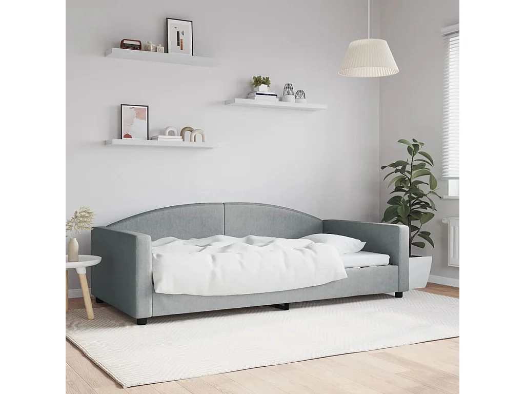 Lit de repos gris clair 100x200 cm tissu