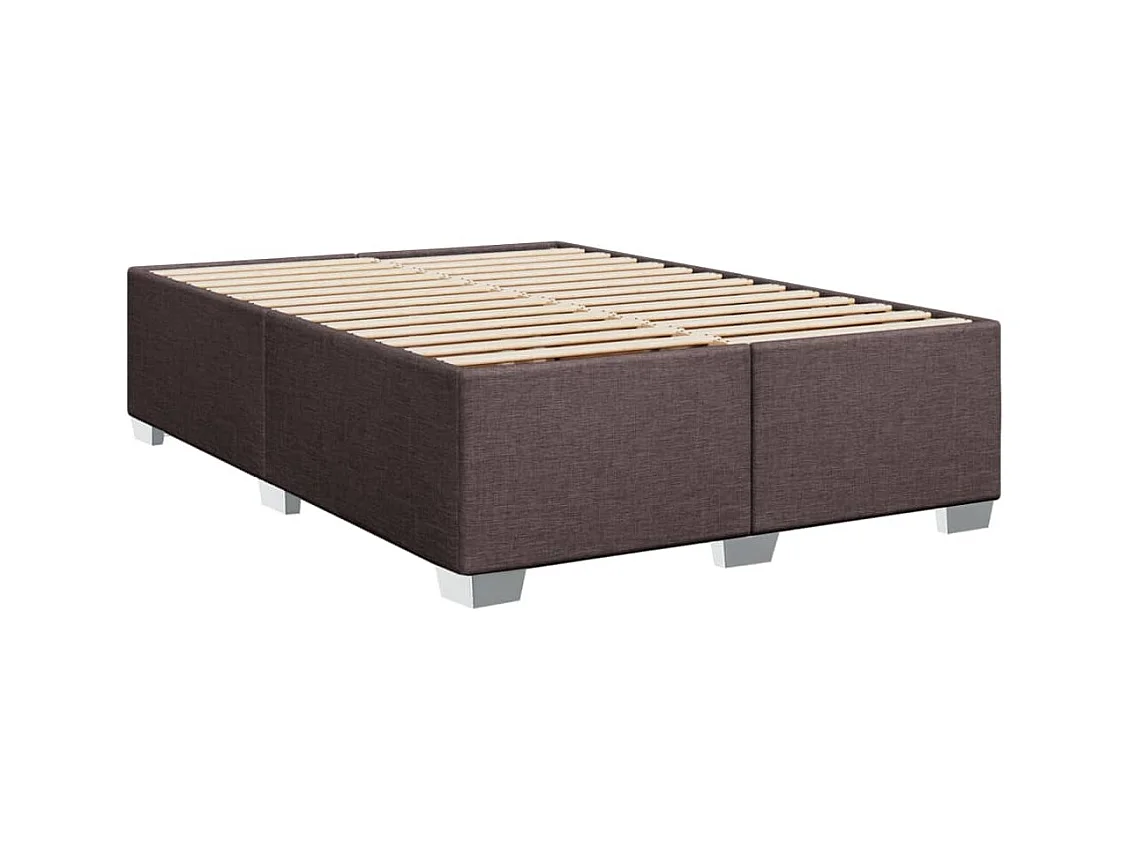 Struttura letto senza materasso marrone scuro 140x190 cm tessuto