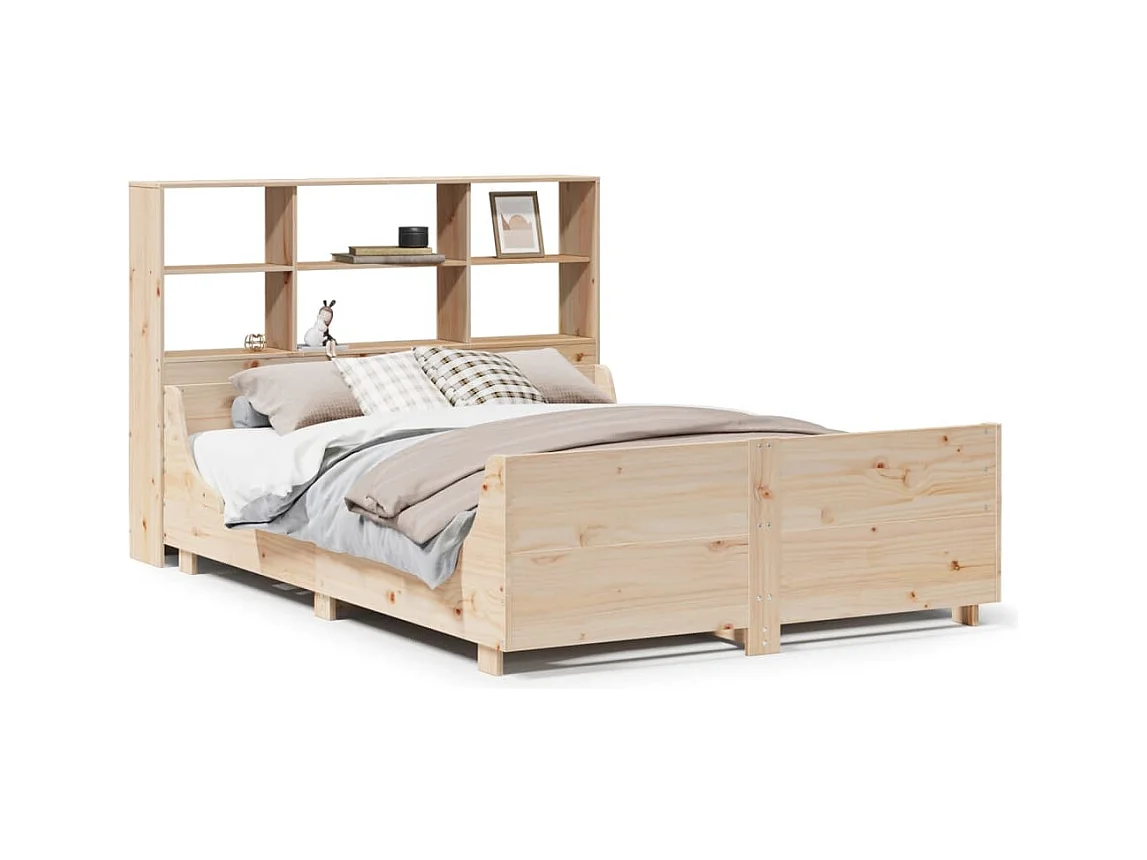 Bibliotheksbett ohne Matratze 160x200 cm Massivholz