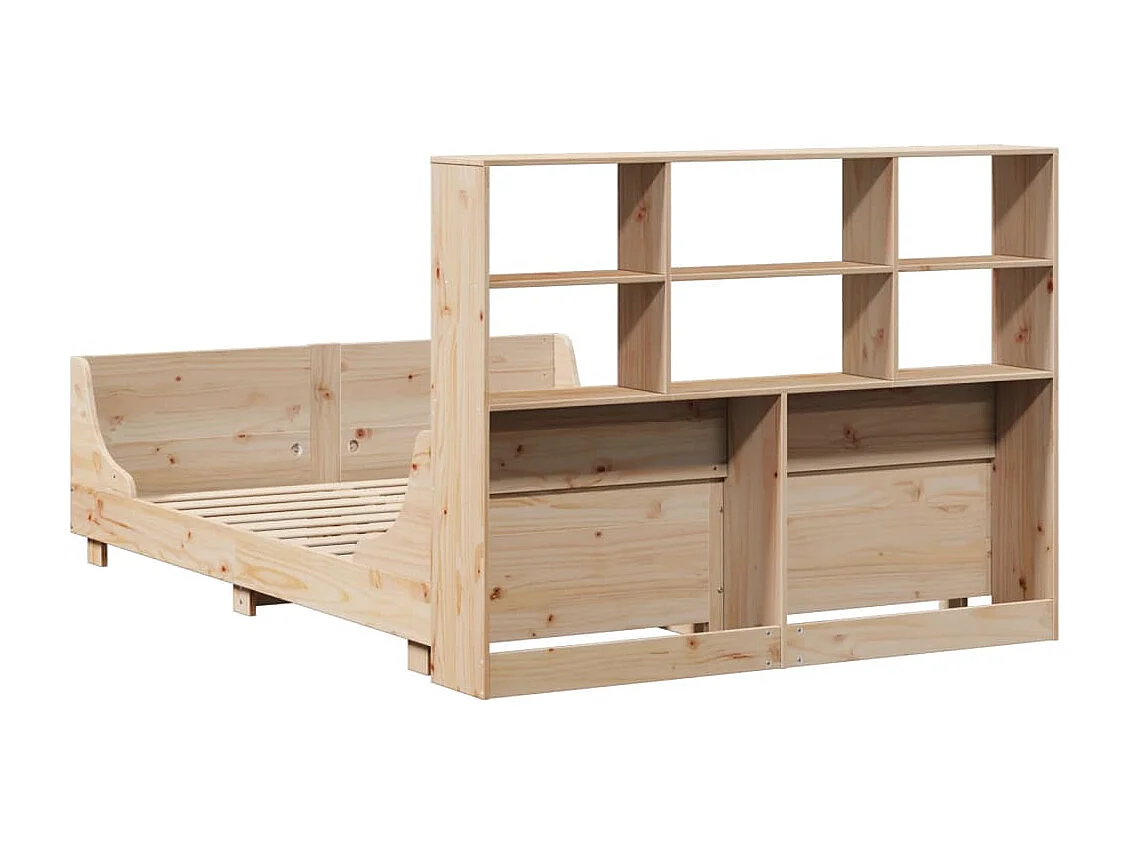 Bibliotheksbett ohne Matratze 160x200 cm Massivholz
