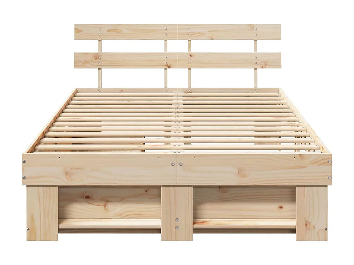 Bedframe met lade Bruin 135 x 190 cm Massief grenenhout