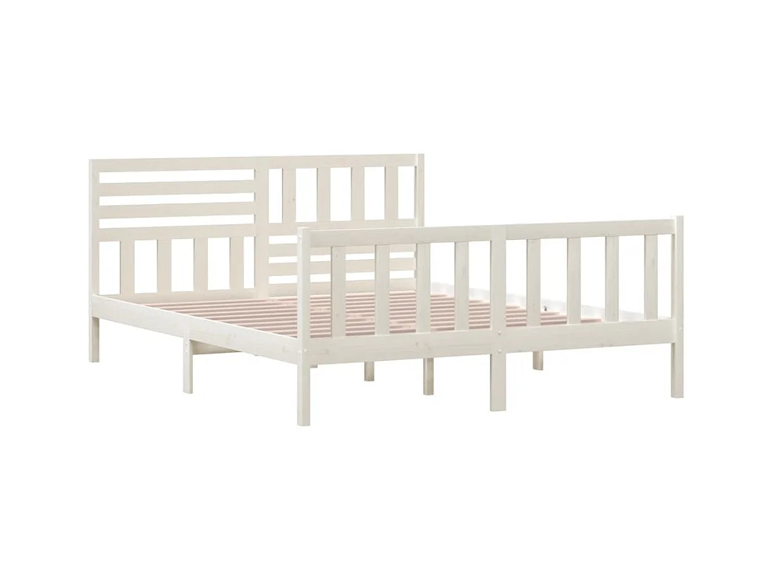 Bedframe zonder matras wit massief hout 160x200 cm
