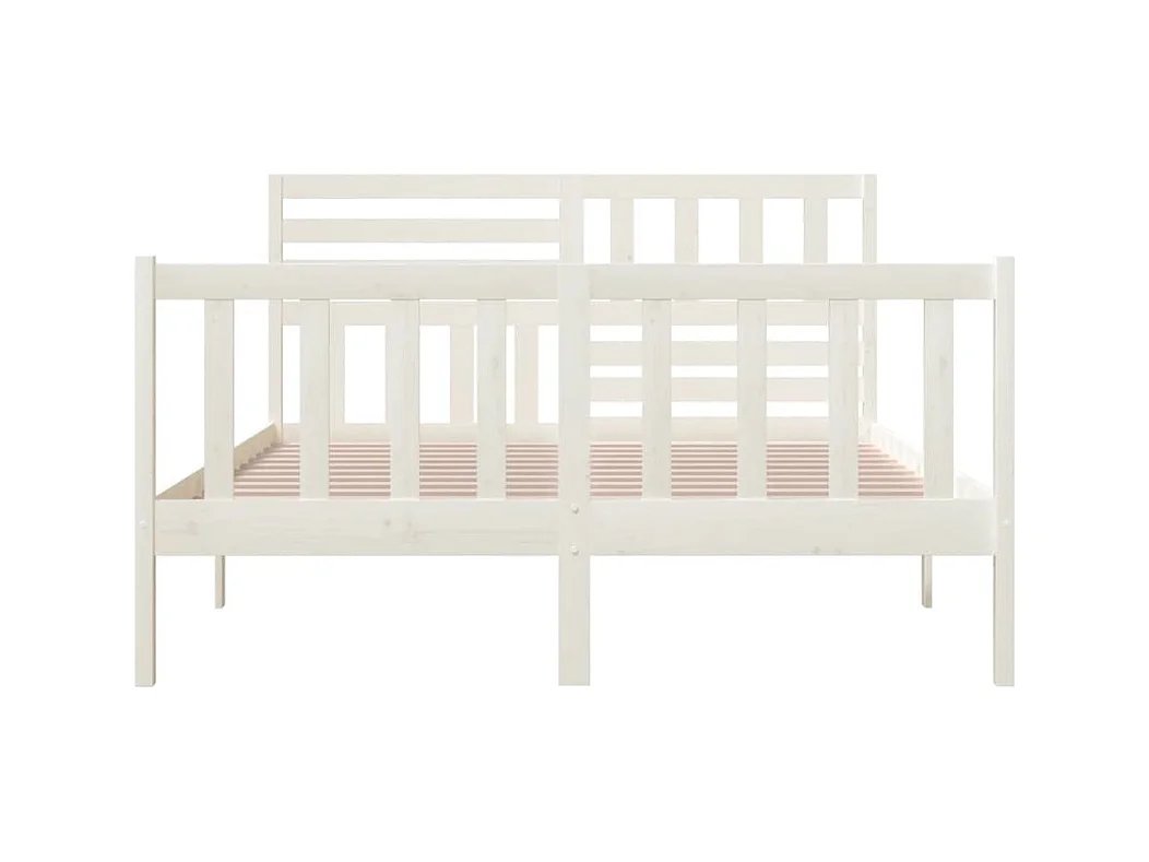 Bedframe zonder matras wit massief hout 160x200 cm