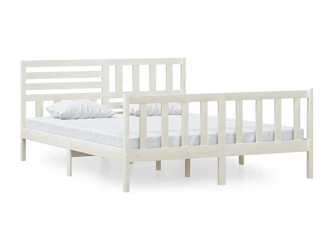 Struttura letto senza materasso in legno massello bianco 160x200 cm