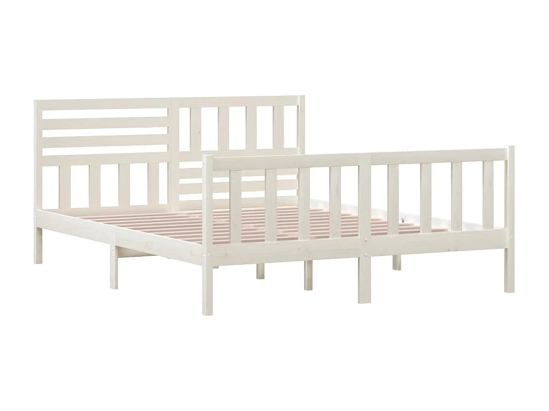 Struttura letto senza materasso in legno massello bianco 160x200 cm