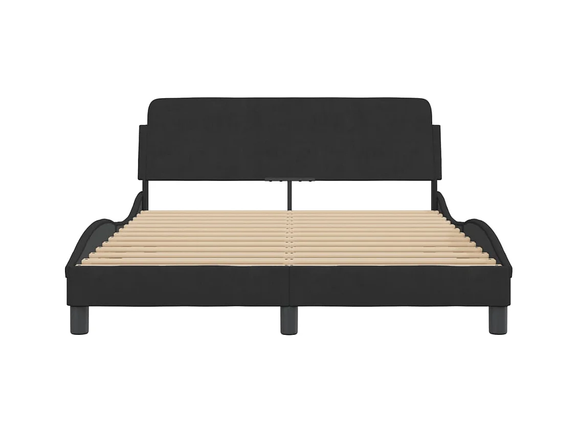 Struttura letto senza materasso nero 140x200 cm velluto