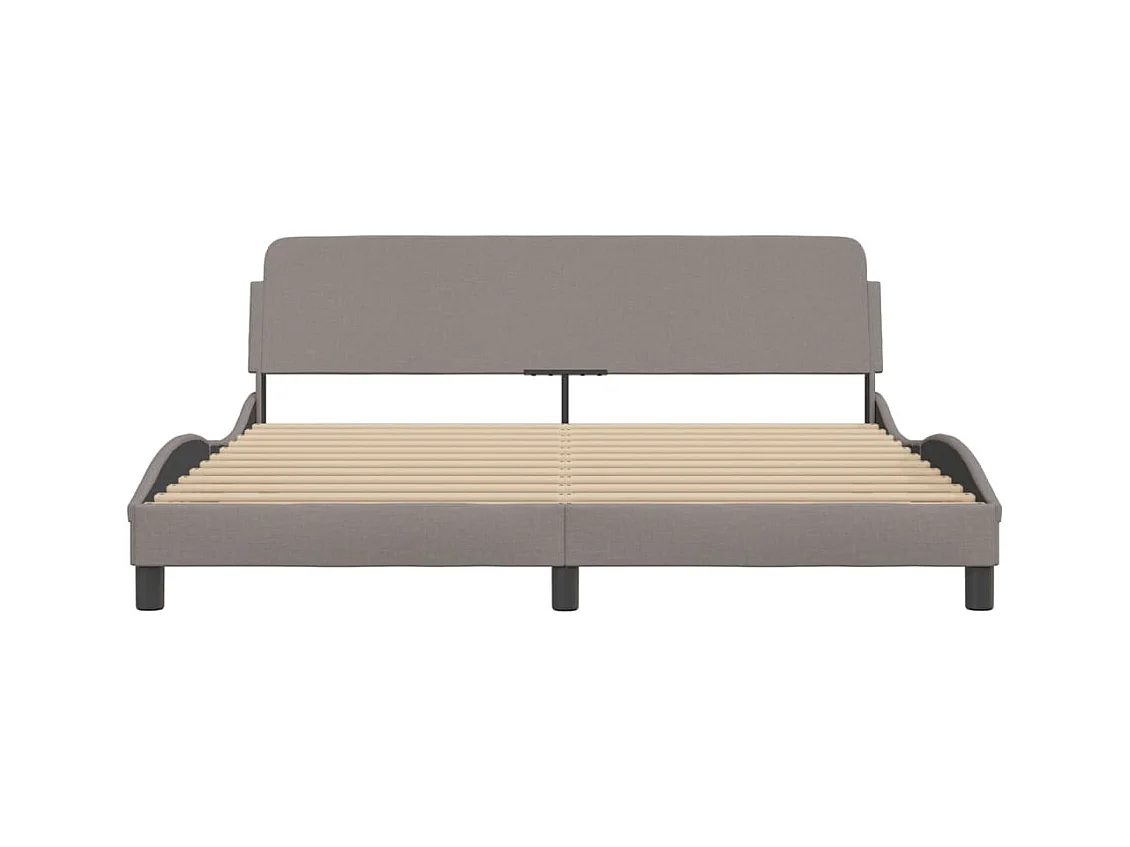 Estructura de cama sin colchón tela color topo 180x200 cm