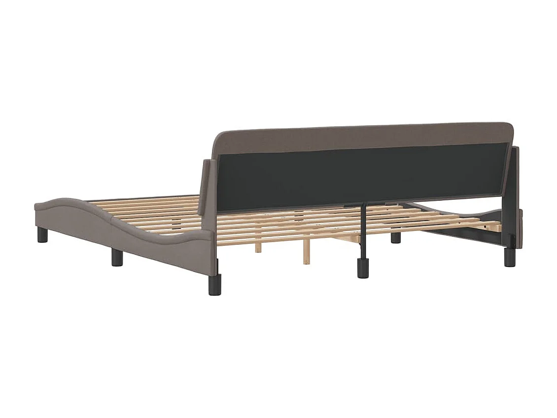 Struttura letto senza materasso in tessuto tortora 180x200 cm