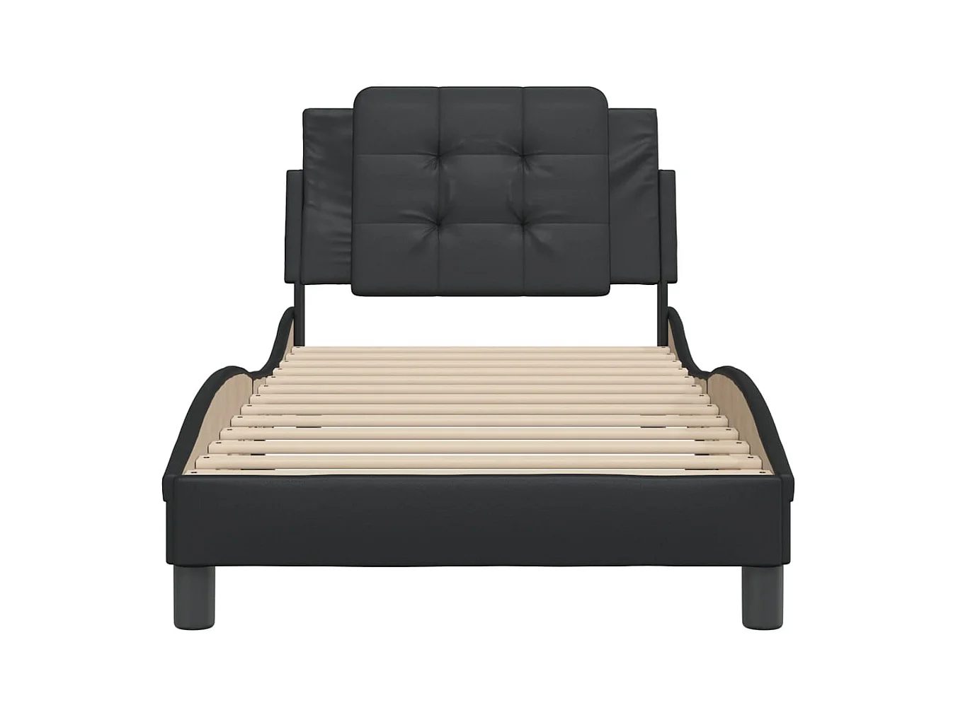 Bettgestell ohne Matratze schwarz 100x200 cm Kunstleder