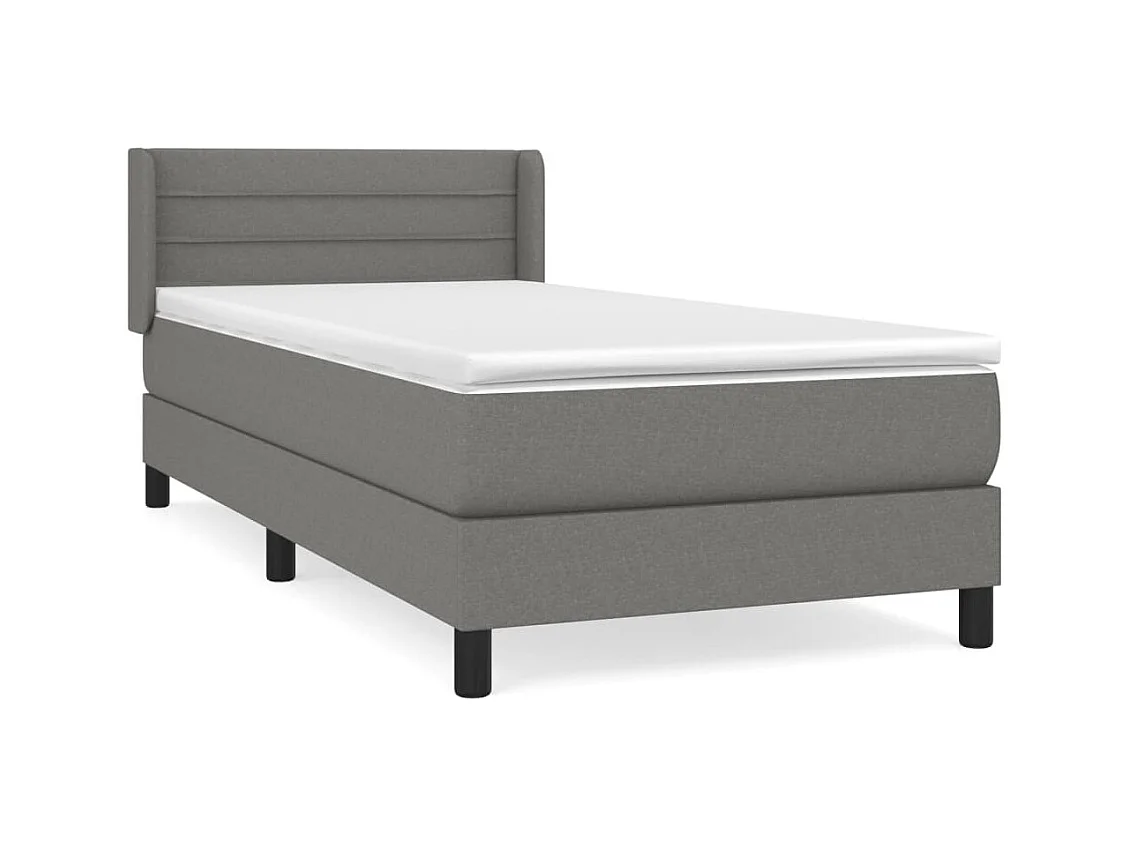 Sommier à lattes de lit avec matelas Gris foncé 80x200 cm Tissu