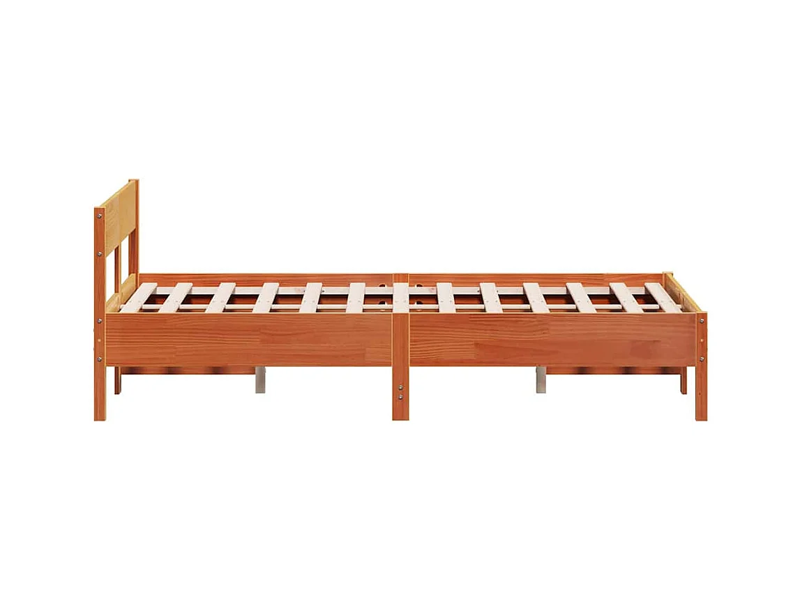 Bedframe zonder matras, bruine was, 160x200cm, massief grenenhout