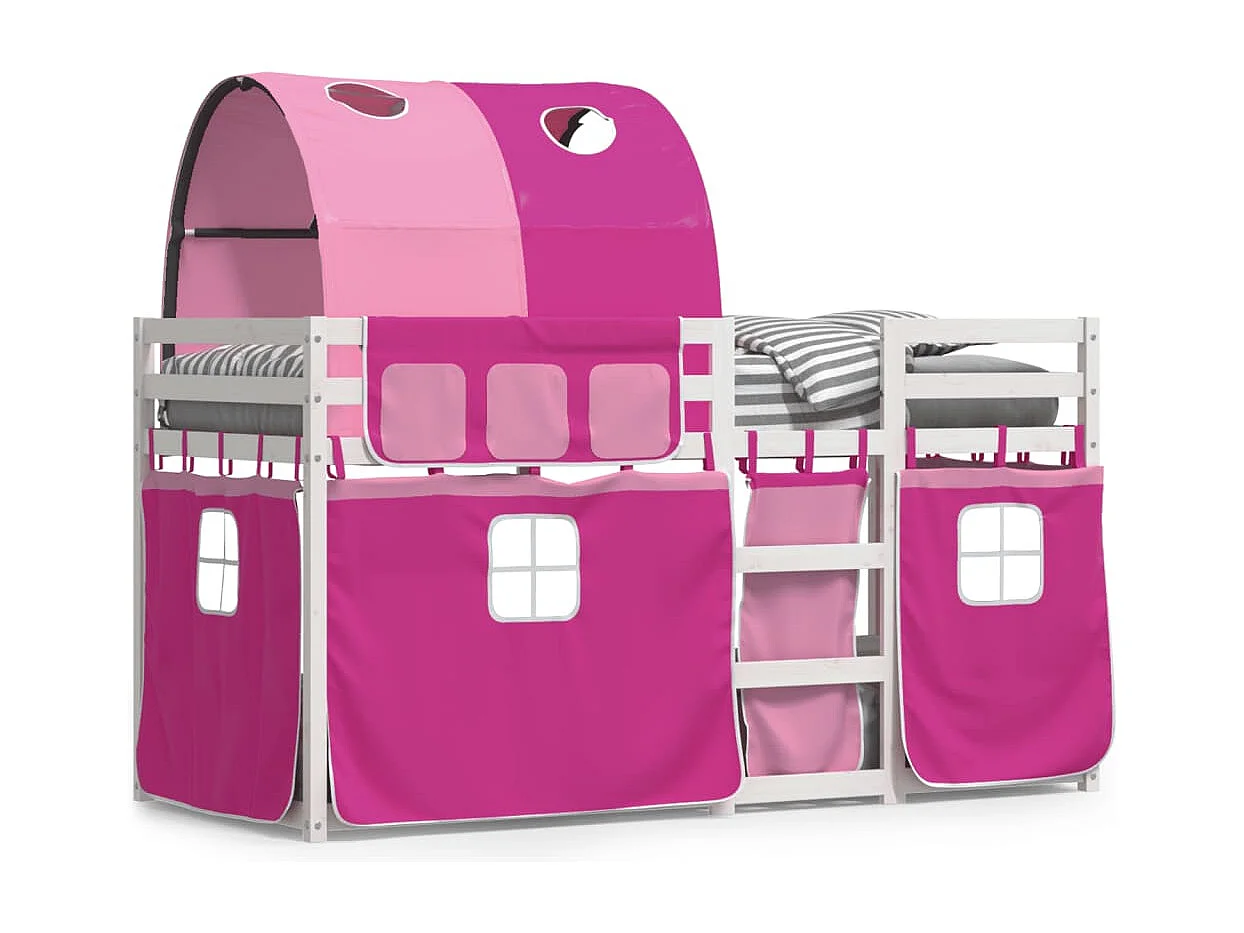 Letto a castello senza materasso 90x190 cm in legno massello di pino