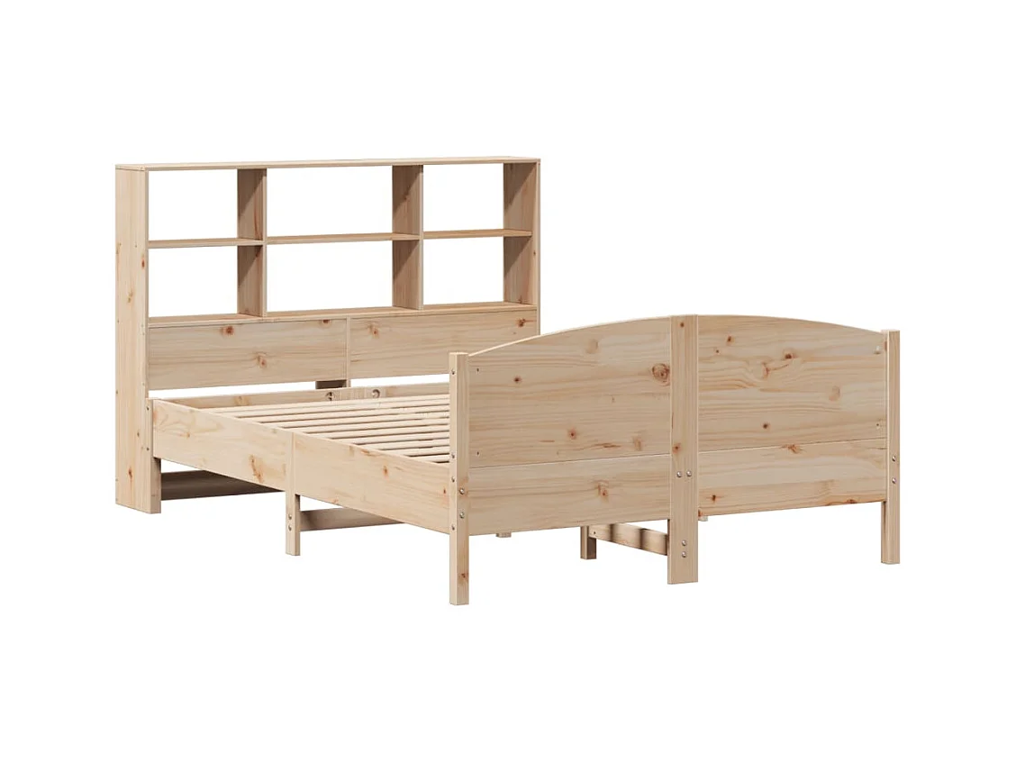 Letto a libreria senza materasso 150x200 cm in legno massello di pino
