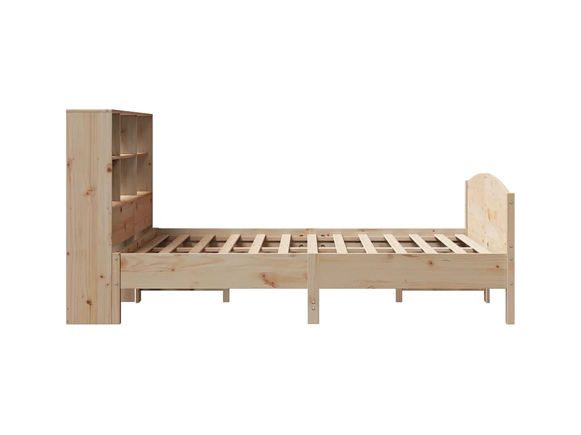 Letto a libreria senza materasso 150x200 cm in legno massello di pino