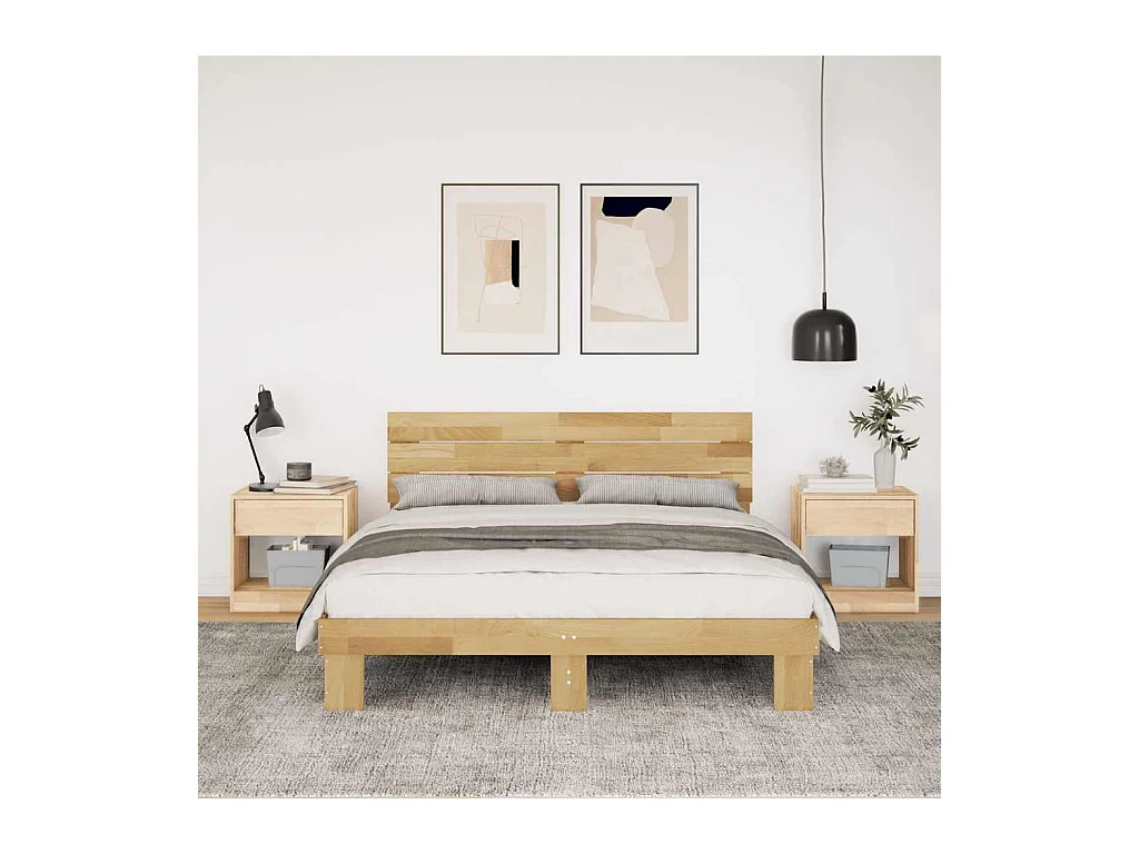 Bedframe met hoofdbord zonder matras 140x190 cm