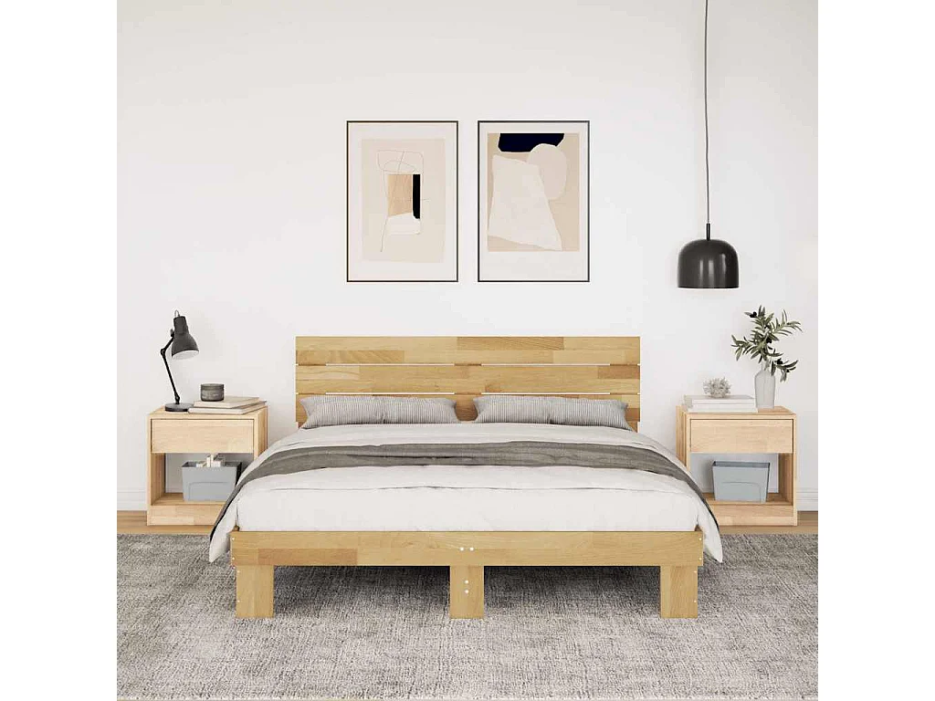 Bedframe met hoofdbord zonder matras 140x190 cm