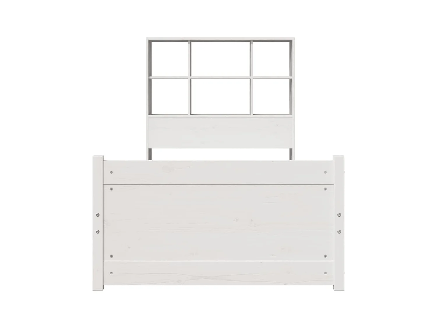 Letto libreria bianco senza materasso 90x190cm in legno massello di pino