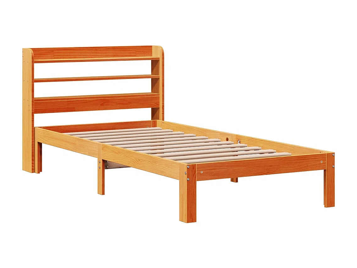 Struttura letto senza materasso cera marrone 75x190 cm legno massello di pino
