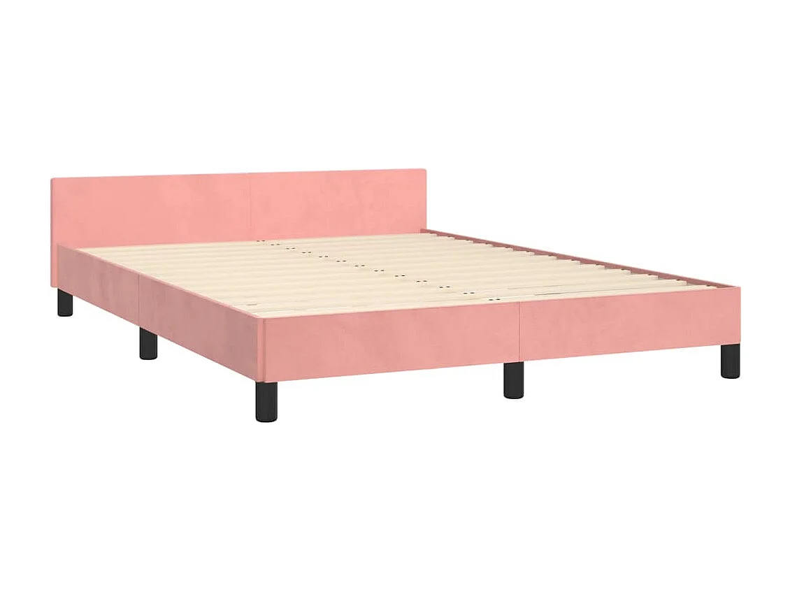 Bettgestell ohne Matratze rosa 140x200 cm Samt