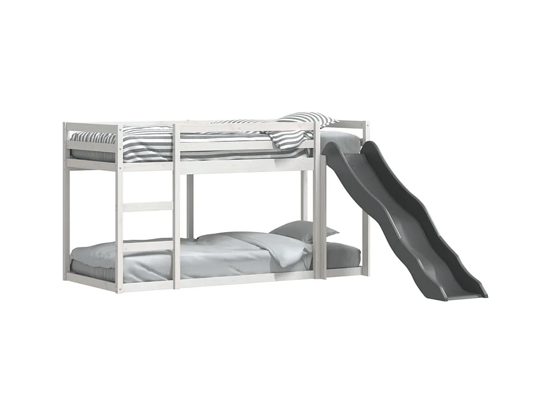 Letto a castello con scivolo e scaletta senza materasso 80x200 cm