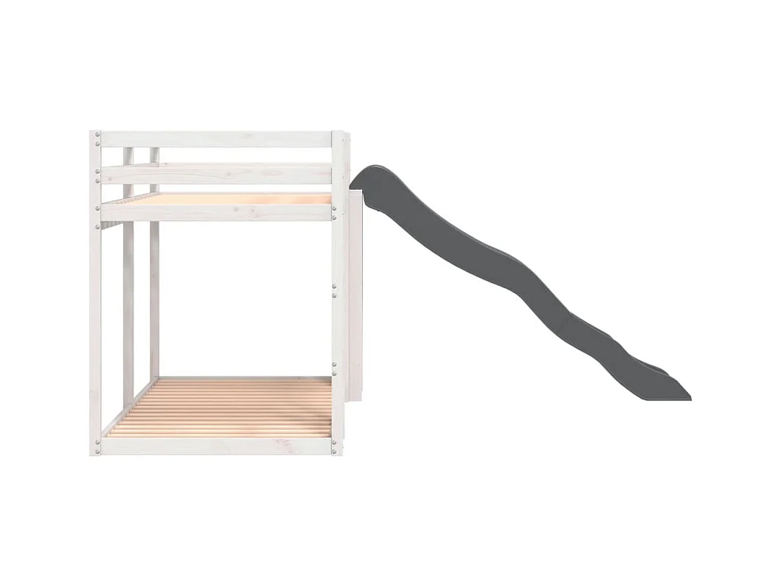 Letto a castello con scivolo e scaletta senza materasso 80x200 cm