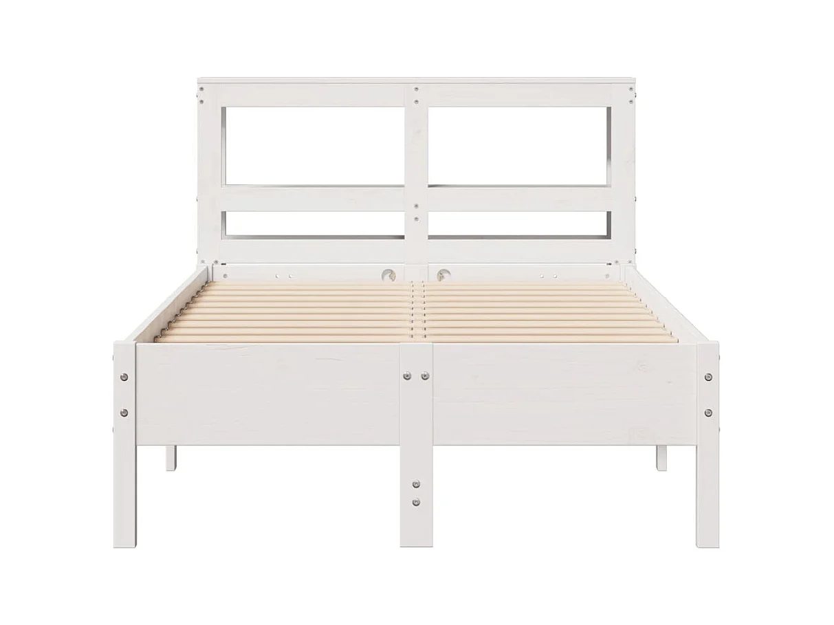 Struttura letto senza materasso bianco 90x190 cm in legno massello di pino
