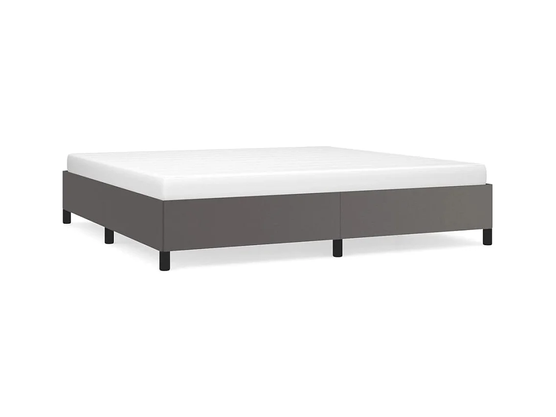 Bedframe zonder matras grijs 200x200 cm kunstleer