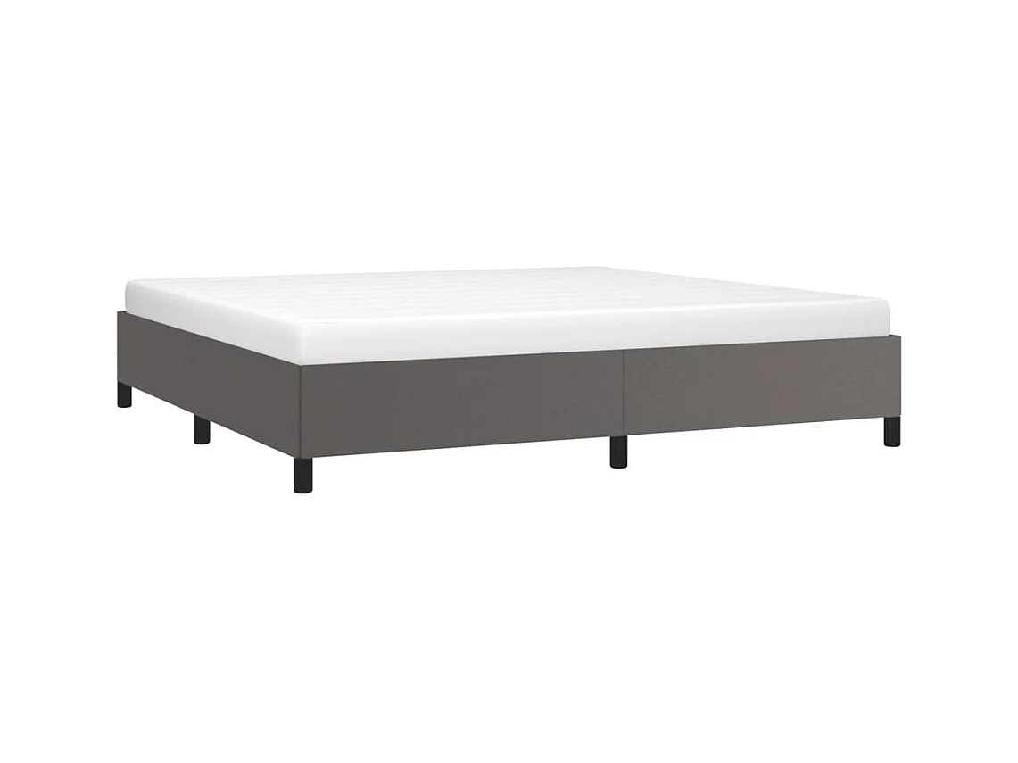 Bedframe zonder matras grijs 200x200 cm kunstleer