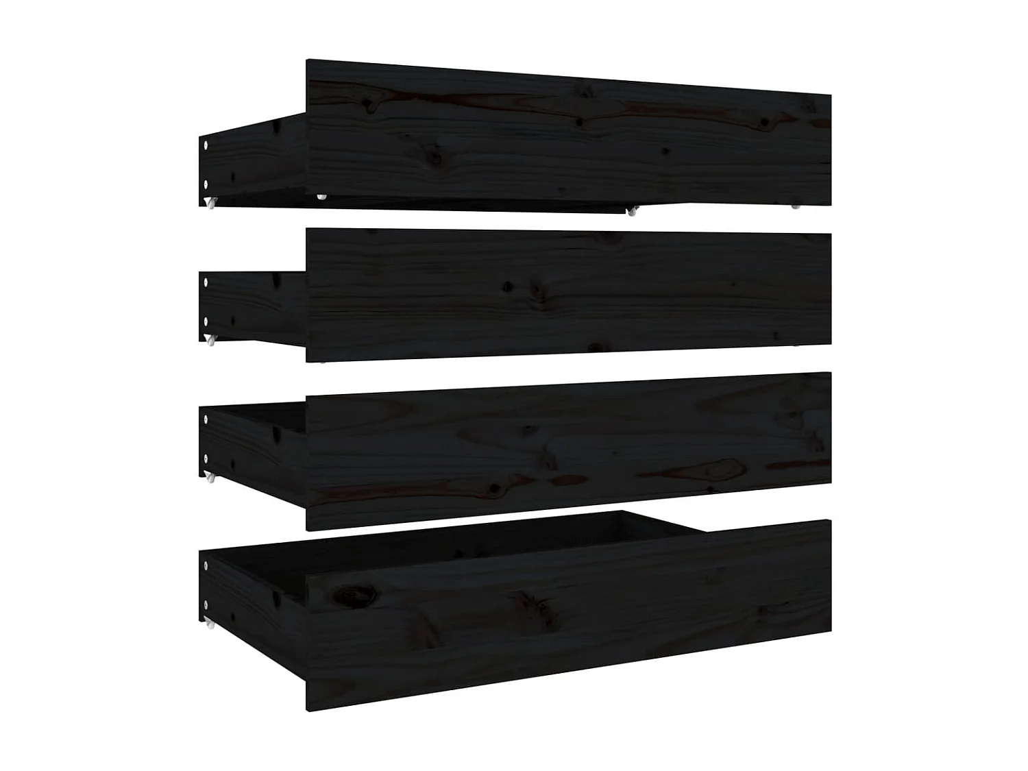 Estructura de cama sin colchón con cajones color negro