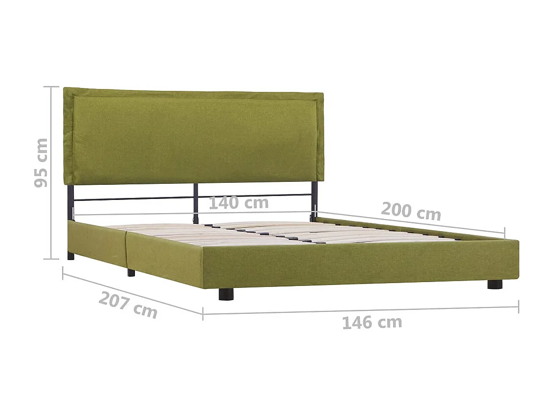 Bedframe zonder matras groene stof 140x200 cm
