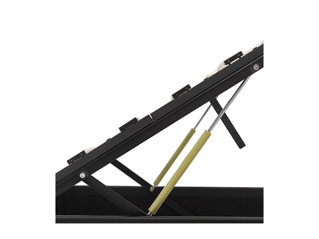 Rete letto contenitore idraulica in similpelle nera 100x200 cm