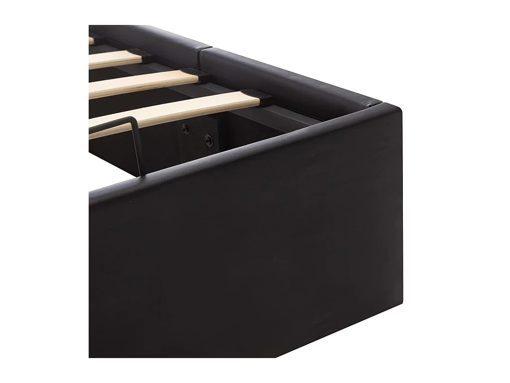 Rete letto contenitore idraulica in similpelle nera 100x200 cm