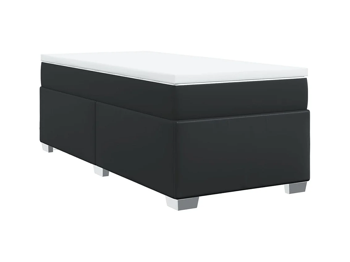 Lattenbodem met matras Zwart 90x200 cm Kunstleer