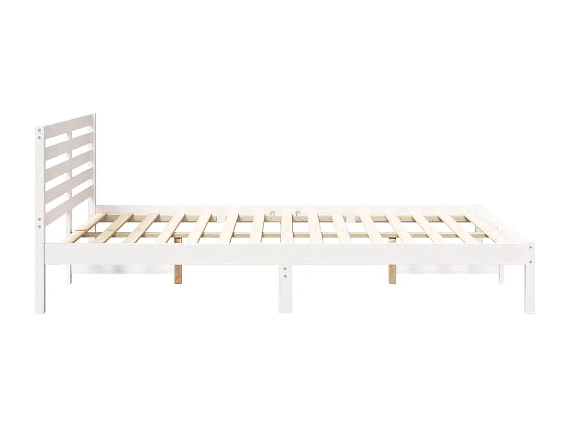Estructura de cama blanca 140 x 210 cm Madera maciza de pino