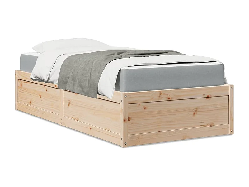 Bed met matras 90x190 cm massief grenenhout