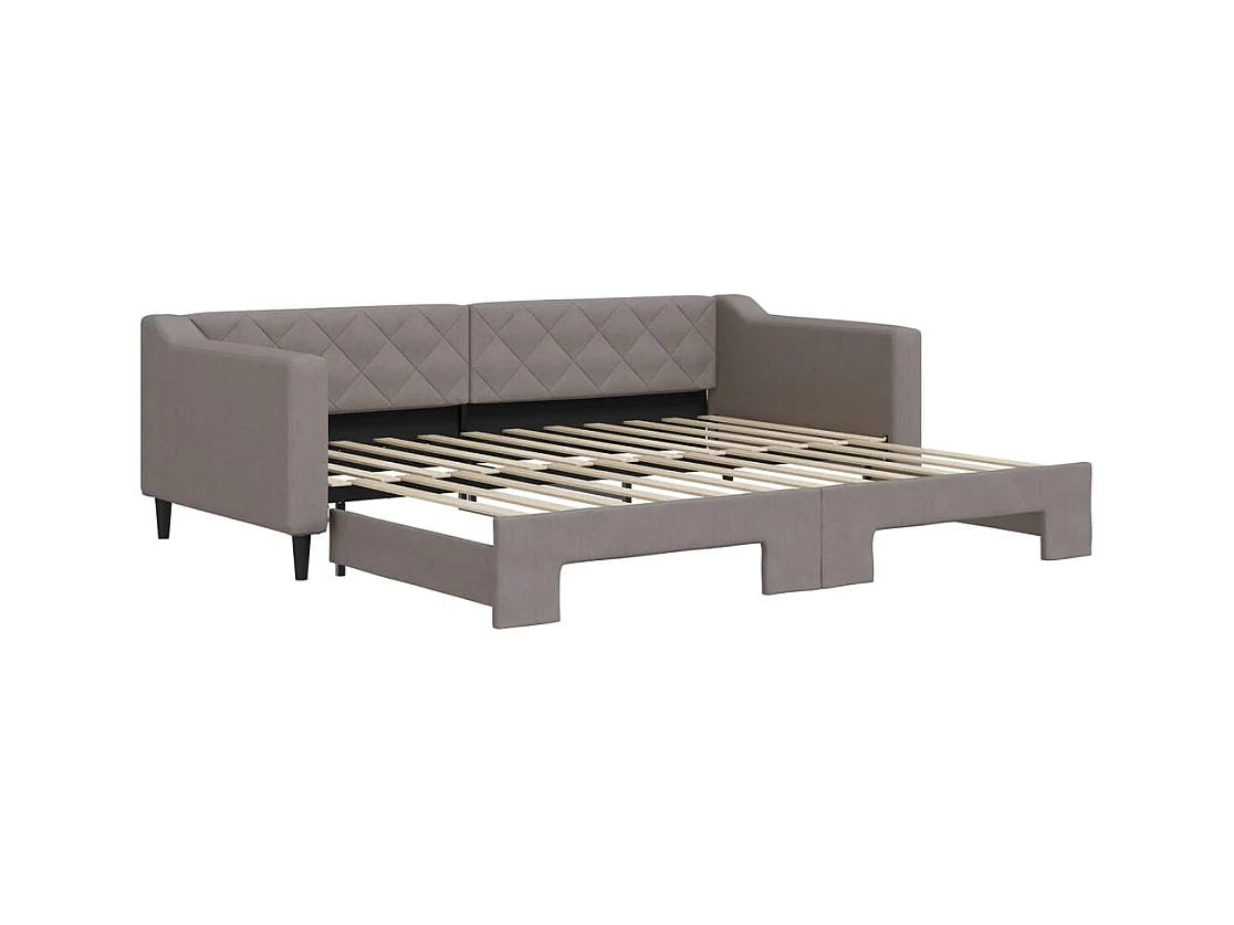 Cama de día con nido sin colchón color topo 90x200 cm