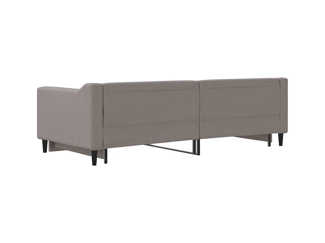 Cama de día con nido sin colchón color topo 90x200 cm