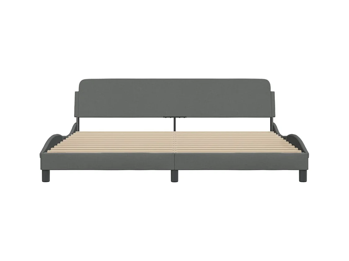 Bettgestell ohne Matratze dunkelgrau 200x200 cm Stoff
