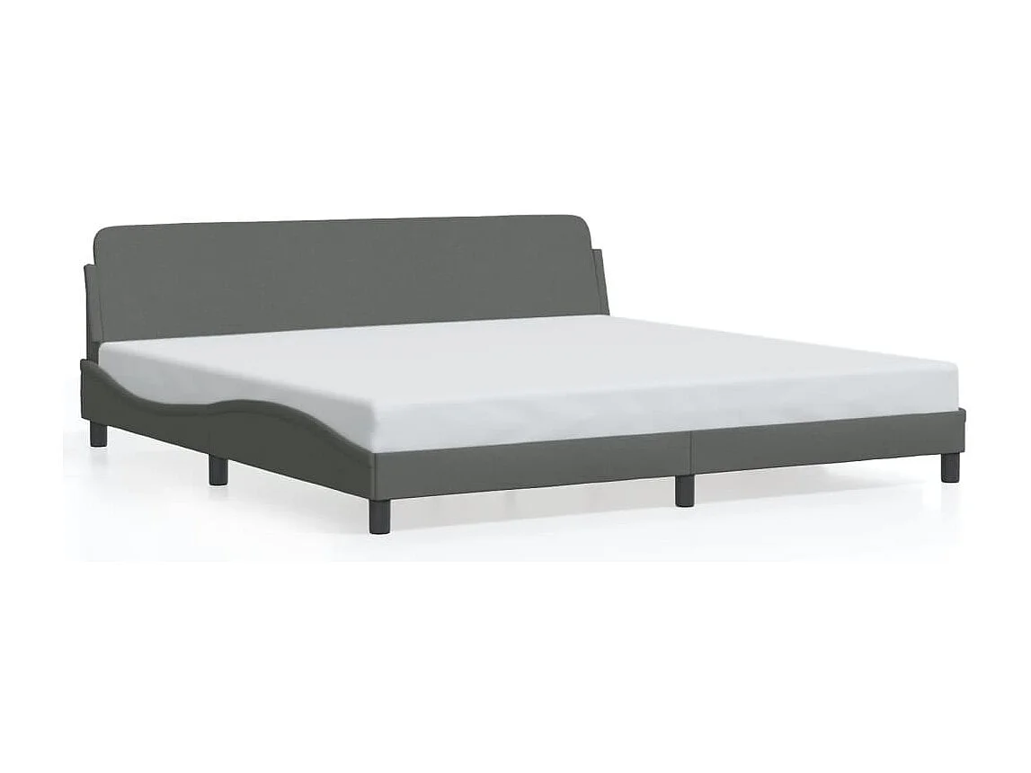 Estructura de cama sin colchón de tela gris oscuro 200x200 cm