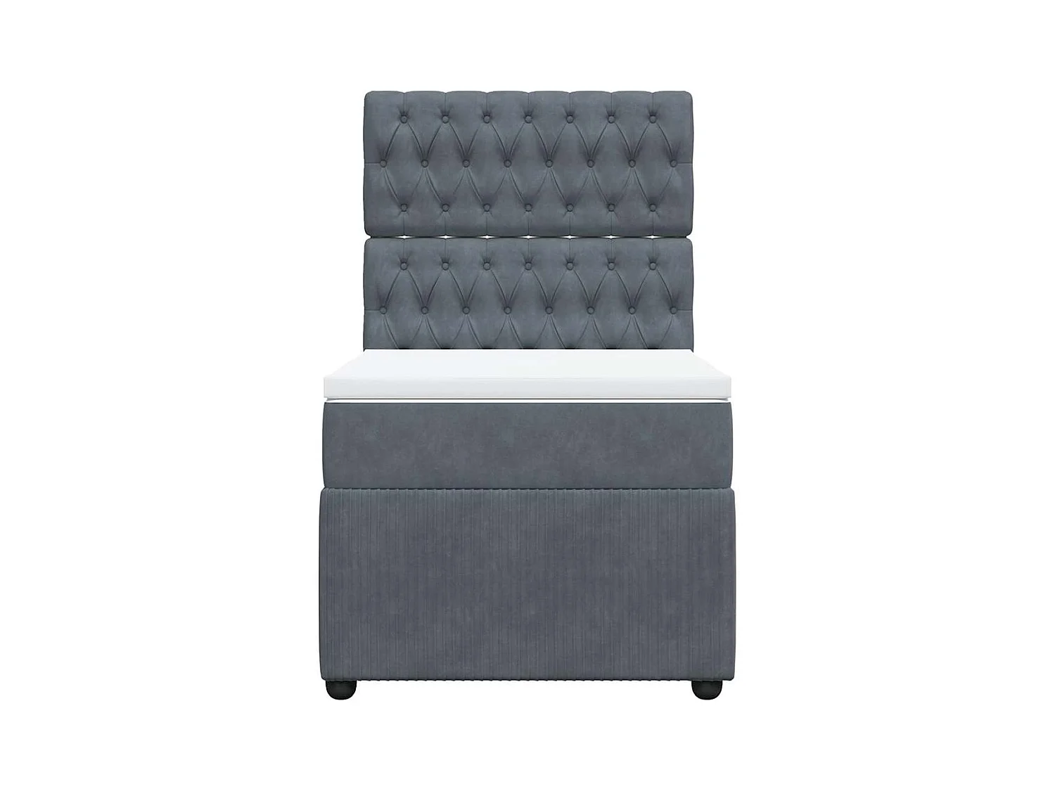 Rete a doghe e materasso Grigio Scuro 80x200 cm Velluto