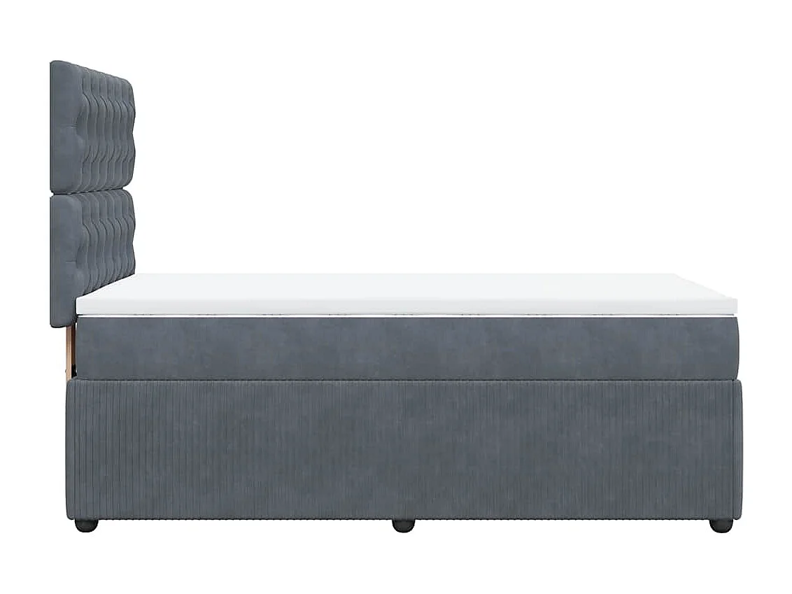 Rete a doghe e materasso Grigio Scuro 80x200 cm Velluto