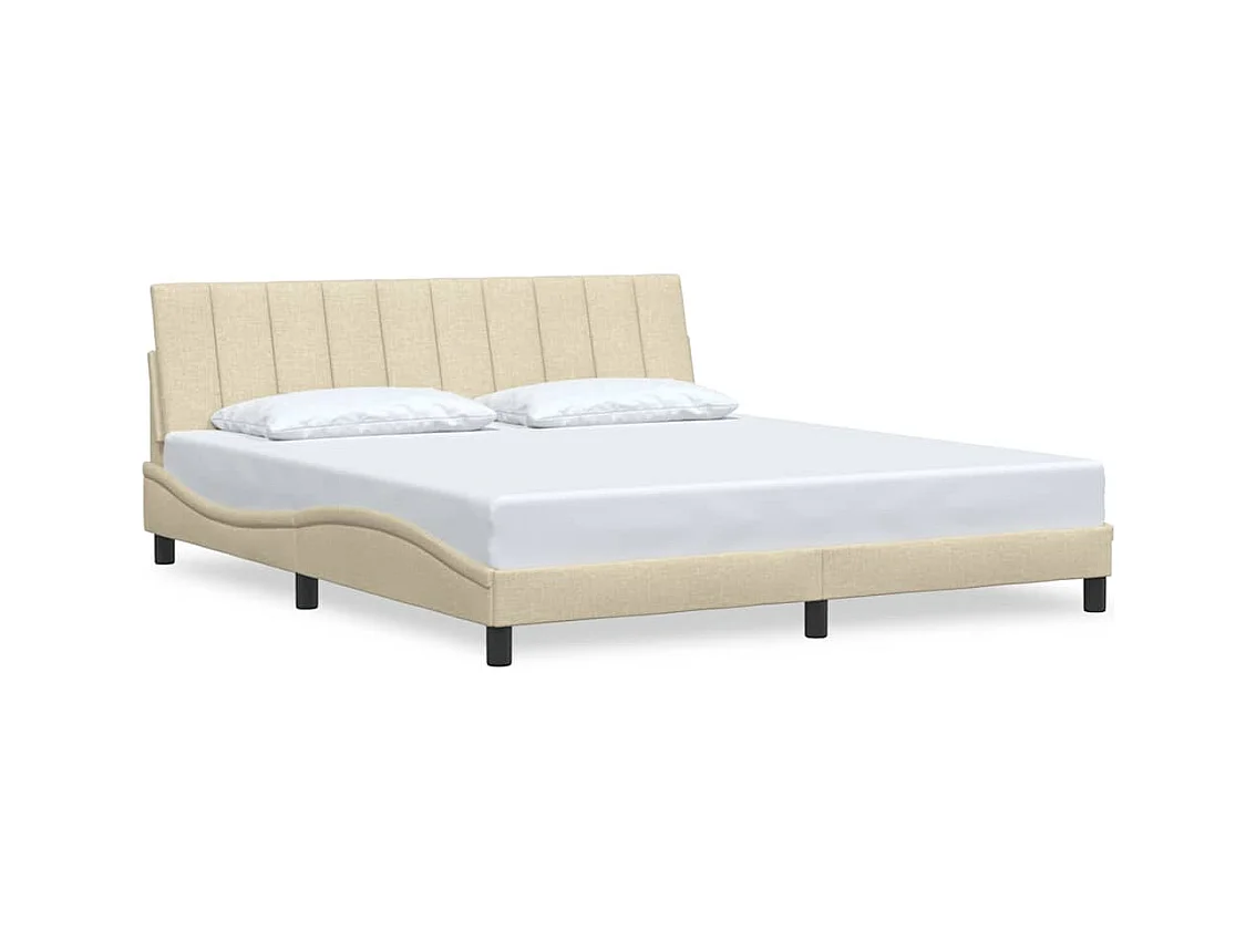 Bedframe zonder matras crème 180x200 cm stof