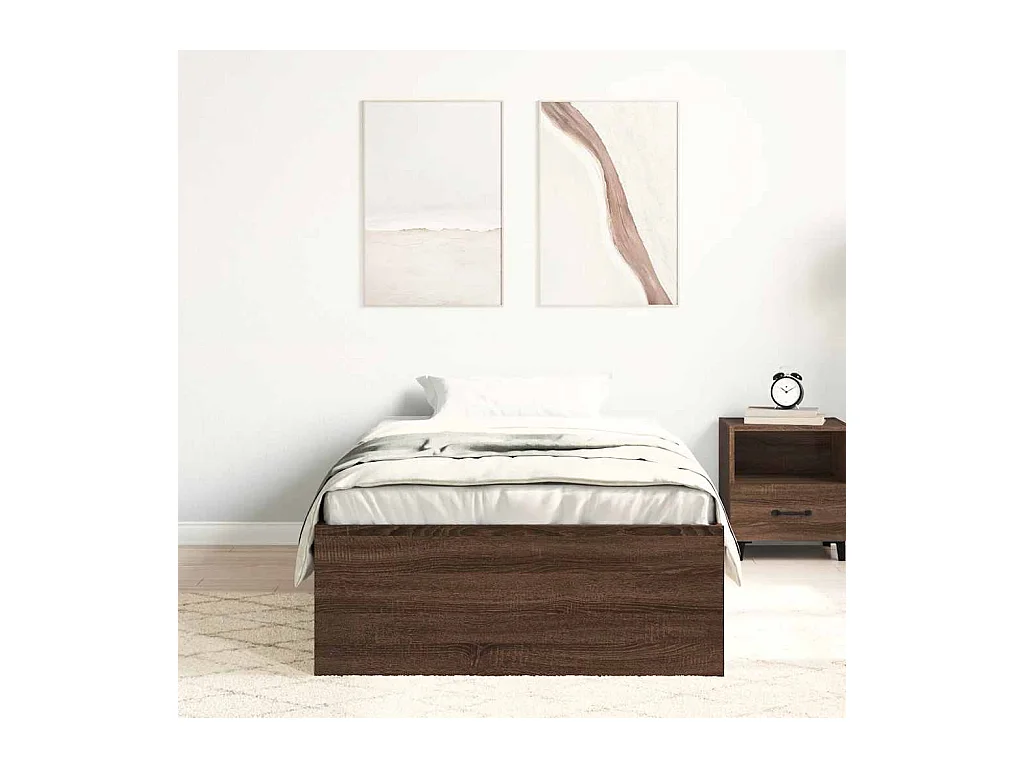 Struttura letto senza materasso rovere marrone 90x200 cm