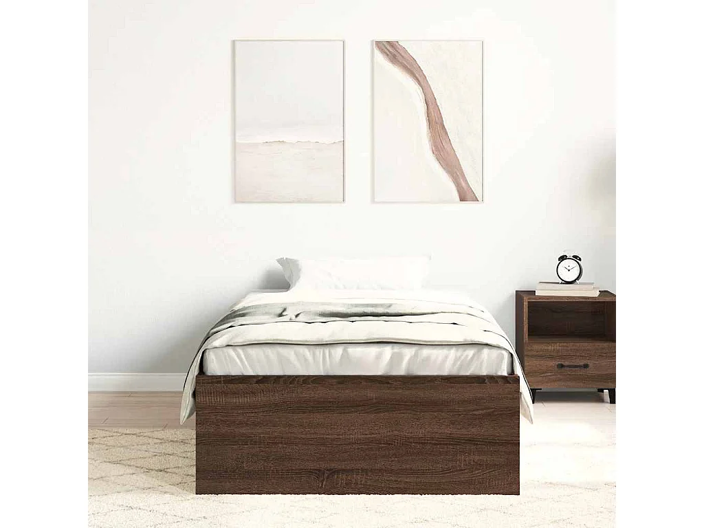 Cadre de lit sans matelas chêne marron 90x200 cm