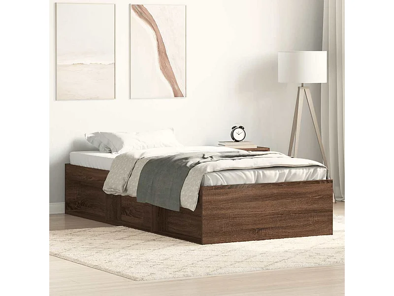 Cadre de lit sans matelas chêne marron 90x200 cm