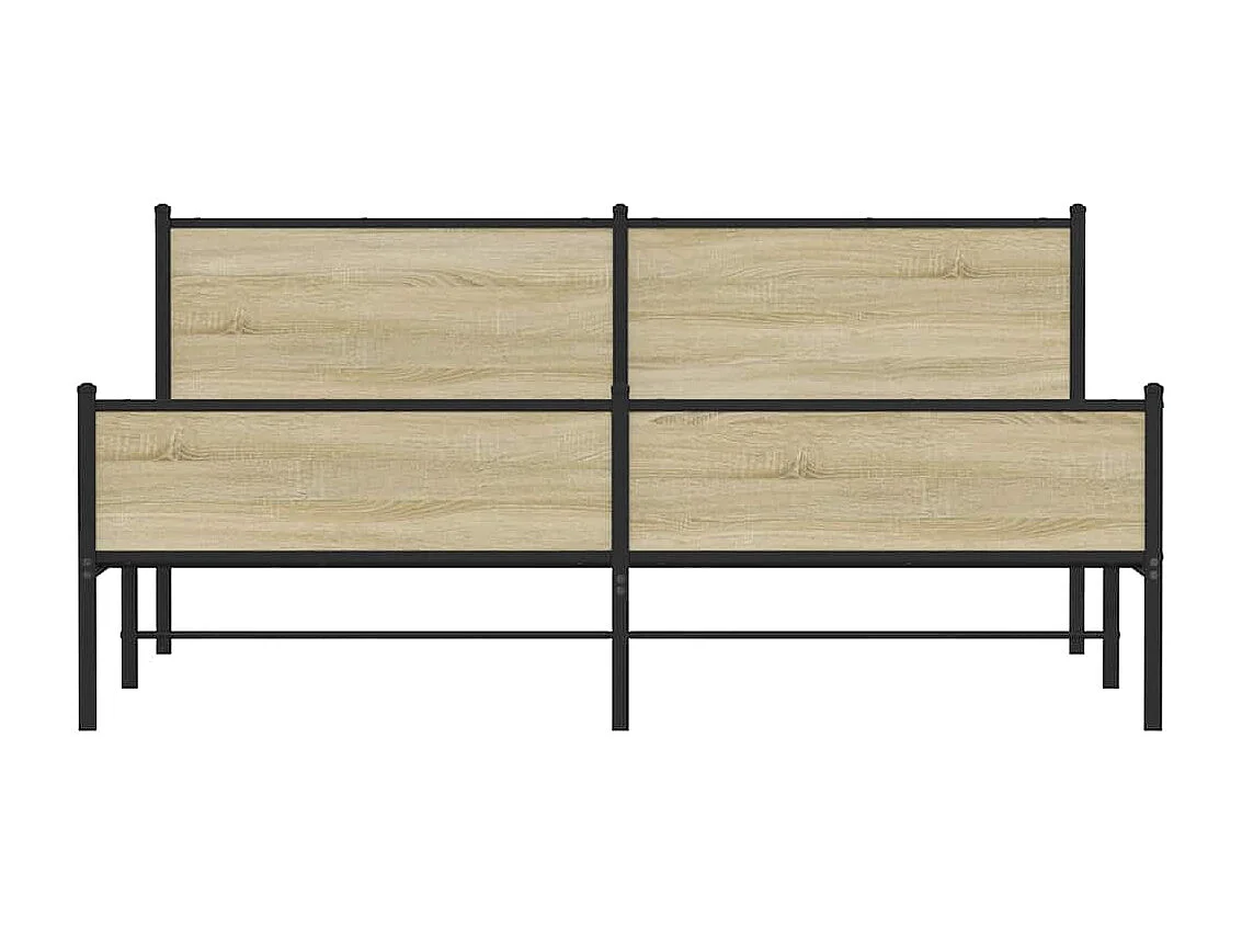 Metallbettgestell ohne Matratze Sonoma Eiche 180x200 cm