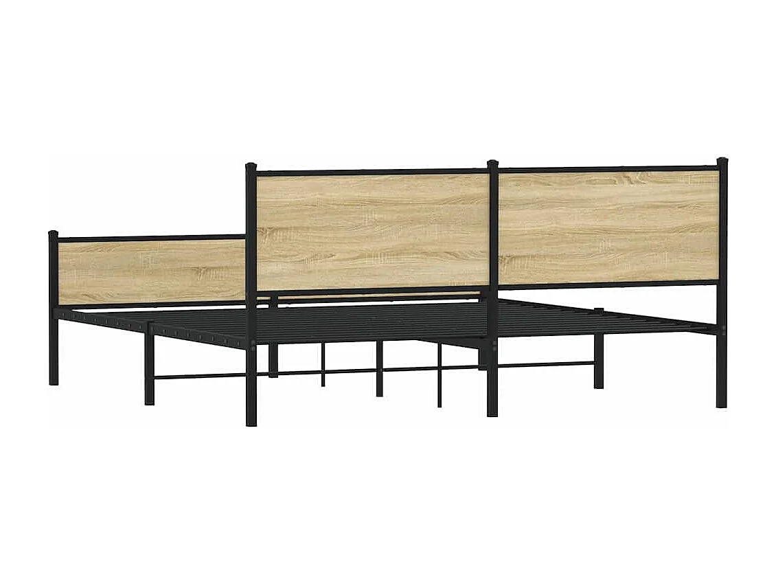 Metallbettgestell ohne Matratze Sonoma Eiche 180x200 cm