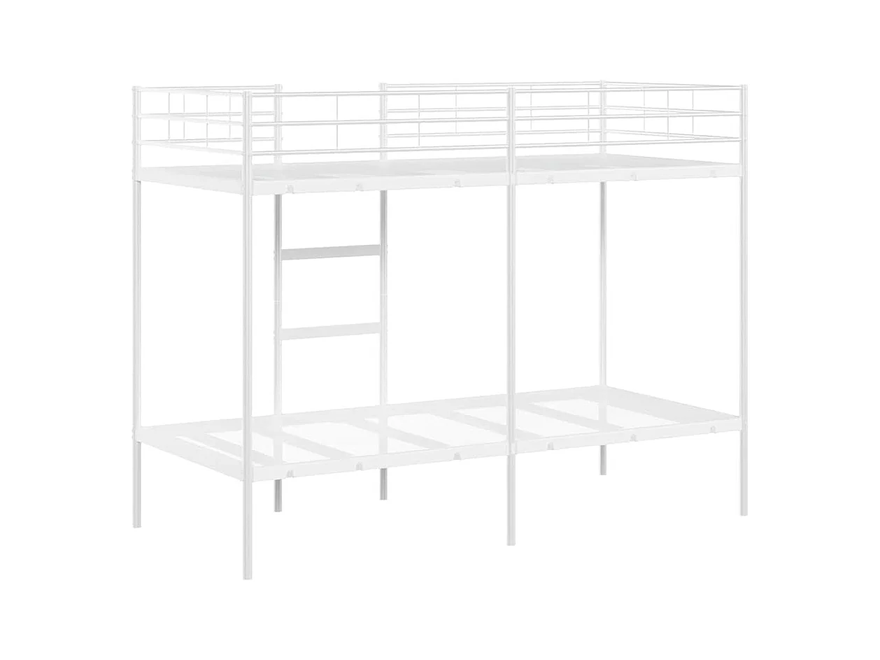 Letto a castello bianco senza materasso 100x190 cm in acciaio