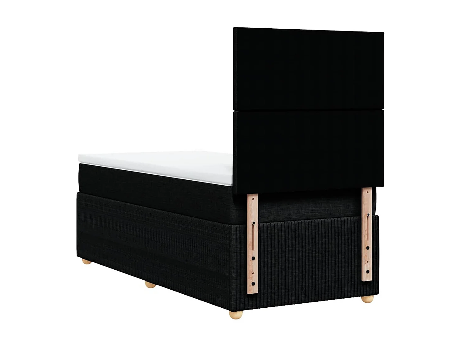 Lattenbodem met matras Zwart 90x200 cm Stof