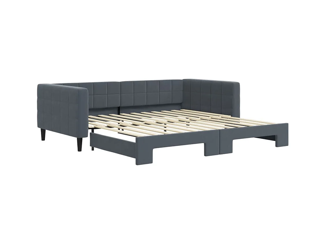 Divano letto con letto estraibile senza materasso grigio scuro 100x200 cm